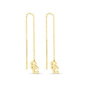 USC Trojans Gold Plated SC Interlock Dangling Chain Earrings